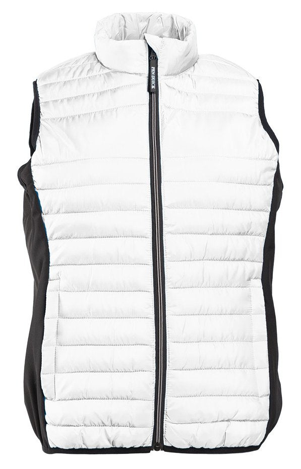Bodywarmer bi-matière femme — coloris White / Black #Couleur_White-/-Black