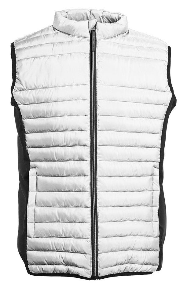 Bodywarmer bi-matière homme — coloris White / Black #Couleur_White-/-Black