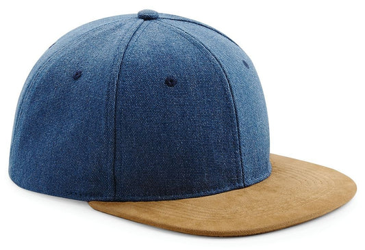 Casquette avec visière effet daim 340 g/m² — coloris Denim Blue #Couleur_Denim-Blue