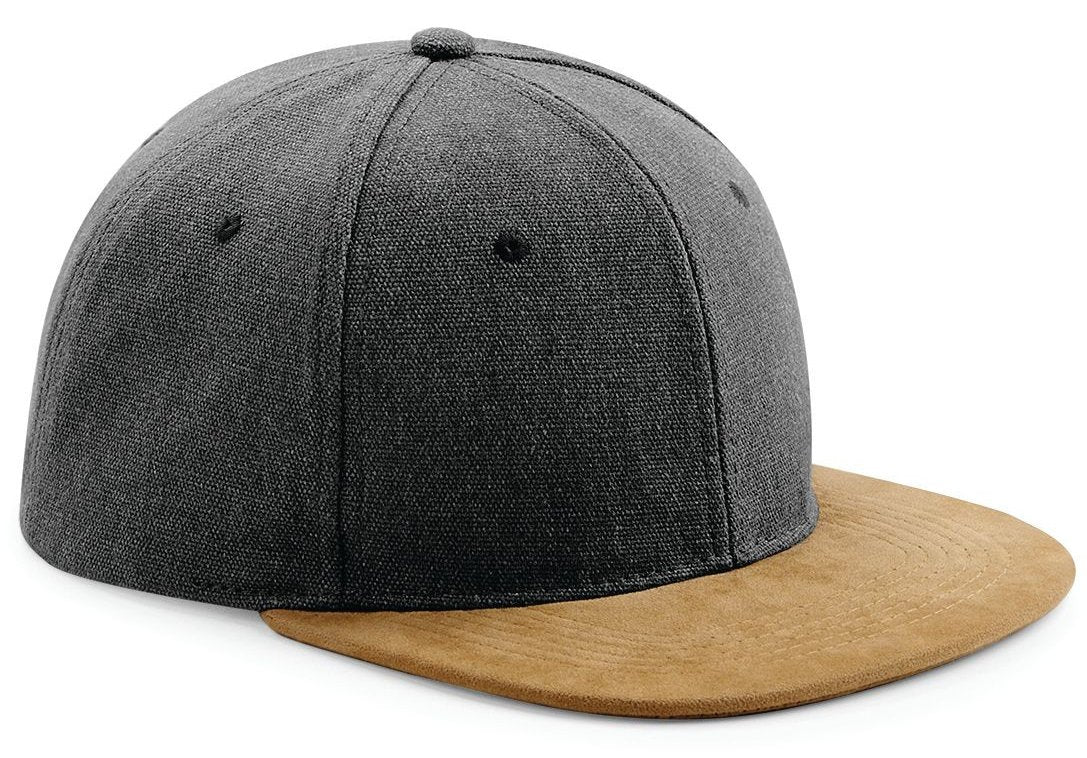 Casquette avec visière effet daim 340 g/m² — coloris Vintage Black #Couleur_Vintage-Black