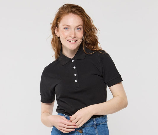 Polo manches courtes boutons contrastés femme