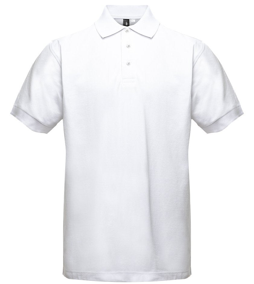 Polo manches courtes boutons contrastés homme — coloris White / White #Couleur_White-/-White