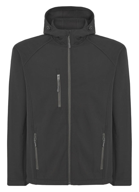 Softshell à capuche — coloris Black #Couleur_Black
