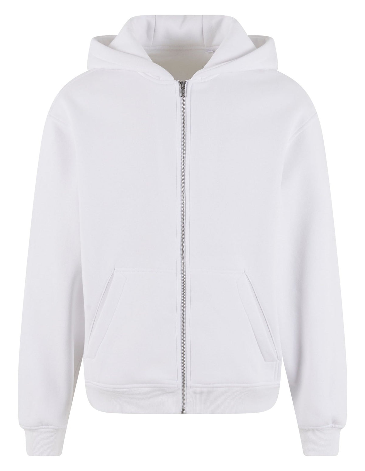 Sweat à capuche zippé ample 330 g/m² — coloris White #Couleur_White
