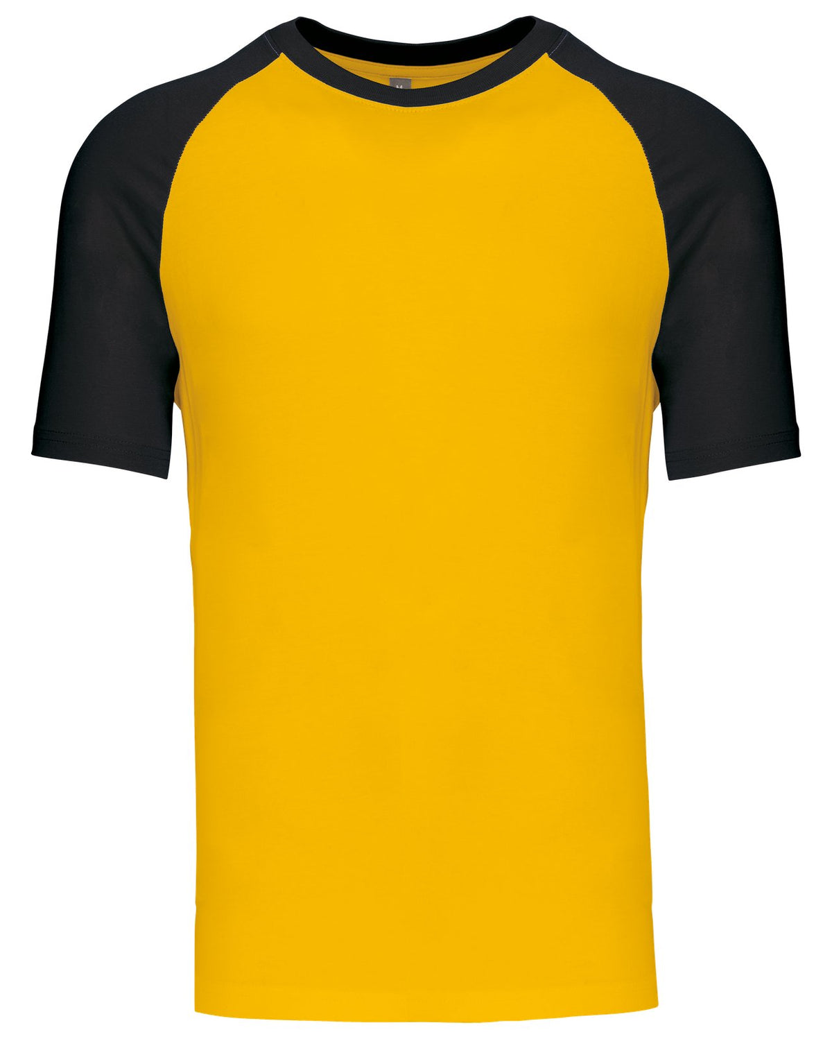 T-shirt bicolore manches courtes baseball — coloris Yellow / Black #Couleur_Yellow-/-Black
