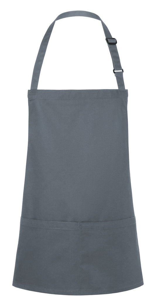 Tablier à bavette court avec boucle et poche — coloris Anthracite #Couleur_Anthracite