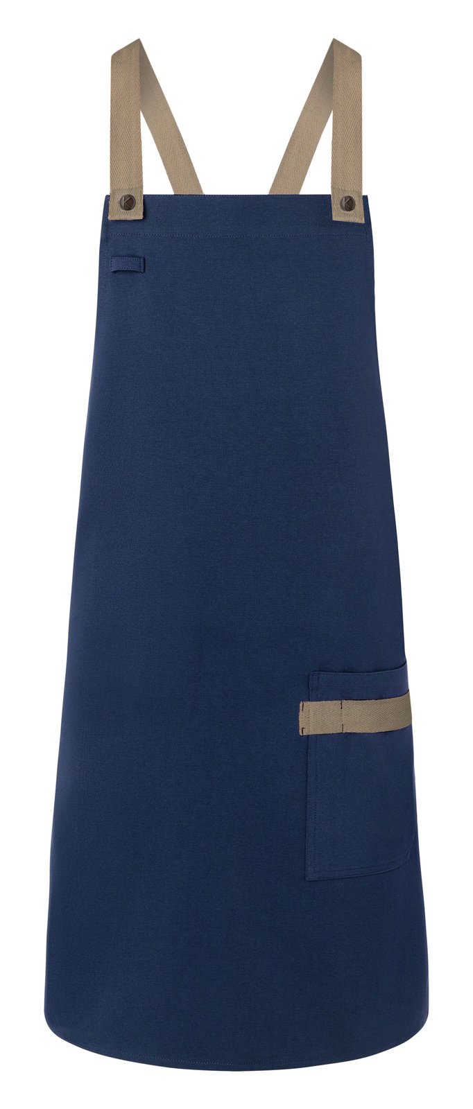 Tablier à bavette Urban-Look avec bretelles croisées et poche — coloris Steel Blue #Couleur_Steel-Blue