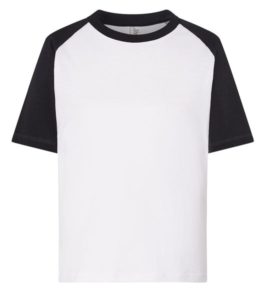 Tee-shirt baseball enfant 155 g/m² — coloris White / Black #Couleur_White-/-Black