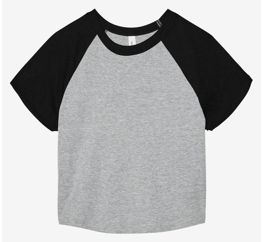 Tee-shirt micro rib raglan femme 185 g/m² — coloris Athletic Heather / Black #Couleur_Athletic-Heather-/-Black