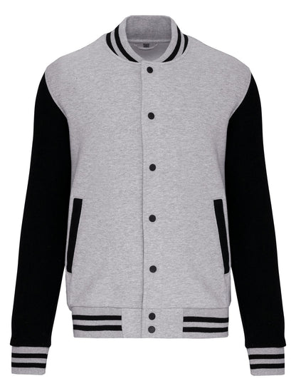 Blouson molleton teddy enfant — coloris Oxford Grey / Black #Couleur_Oxford-Grey-/-Black