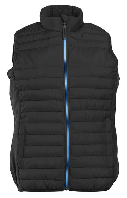 Bodywarmer bi-matière femme  — coloris Black / Black / Royal #Couleur_Black-/-Black-/-Royal