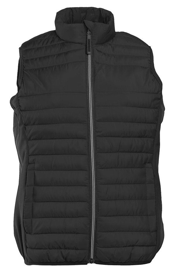 Bodywarmer bi-matière femme  — coloris Black / Black / Silver #Couleur_Black-/-Black-/-Silver