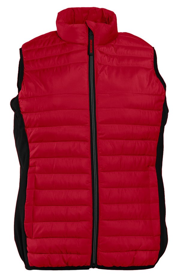 Bodywarmer bi-matière femme  — coloris Brick Red / Black #Couleur_Brick-Red-/-Black
