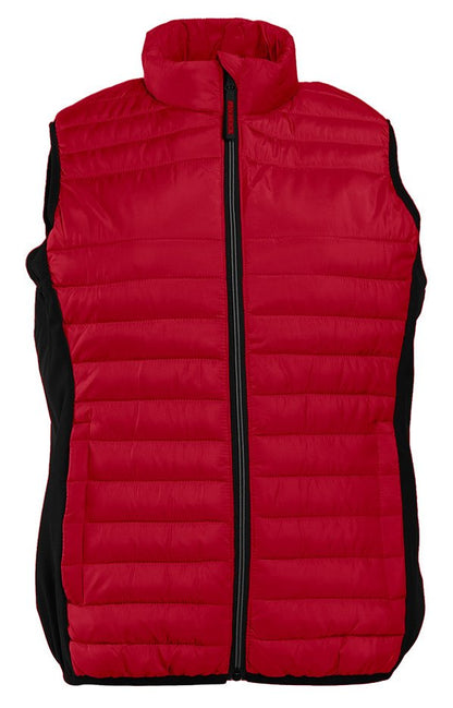 Bodywarmer bi-matière femme  — coloris Brick Red / Black #Couleur_Brick-Red-/-Black