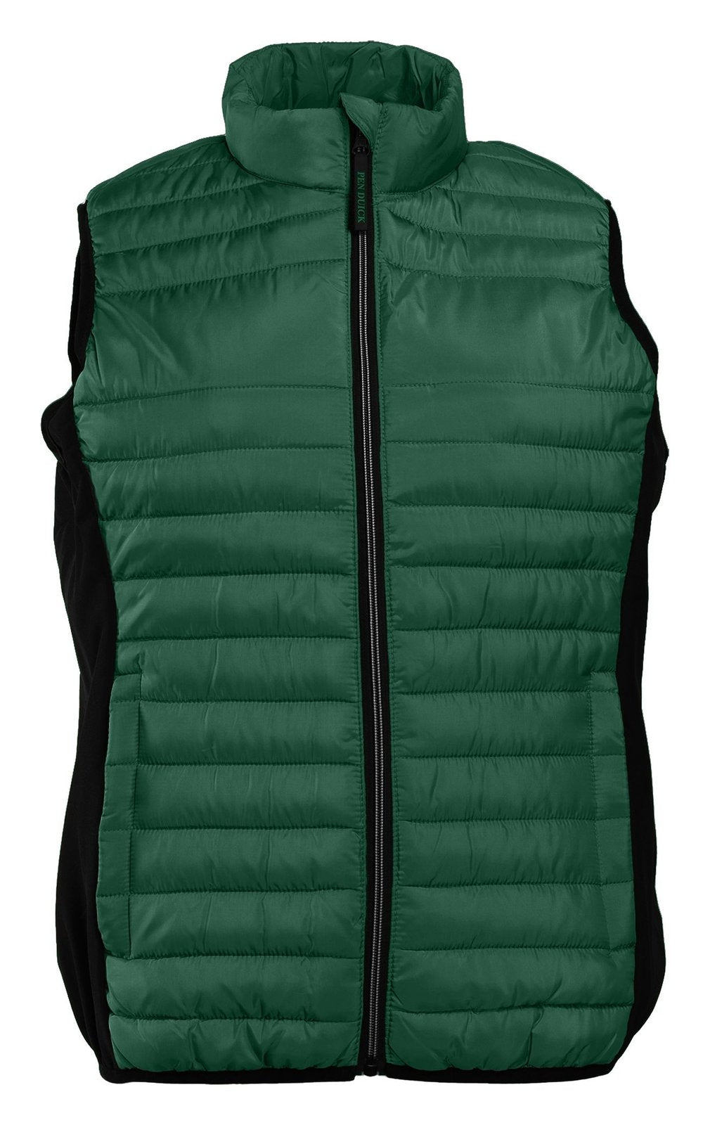 Bodywarmer bi-matière femme  — coloris Dark Green / Black #Couleur_Dark-Green-/-Black