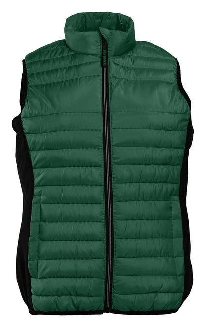 Bodywarmer bi-matière femme  — coloris Dark Green / Black #Couleur_Dark-Green-/-Black