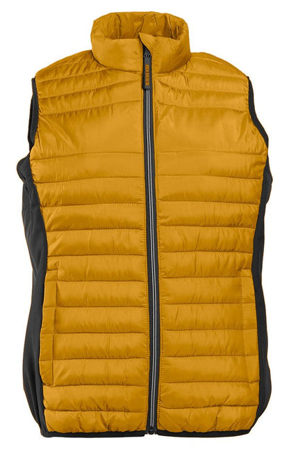 Bodywarmer bi-matière femme  — coloris Mustard / Black #Couleur_Mustard-/-Black
