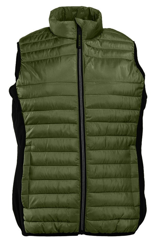 Bodywarmer bi-matière femme  — coloris Olive / Black #Couleur_Olive-/-Black