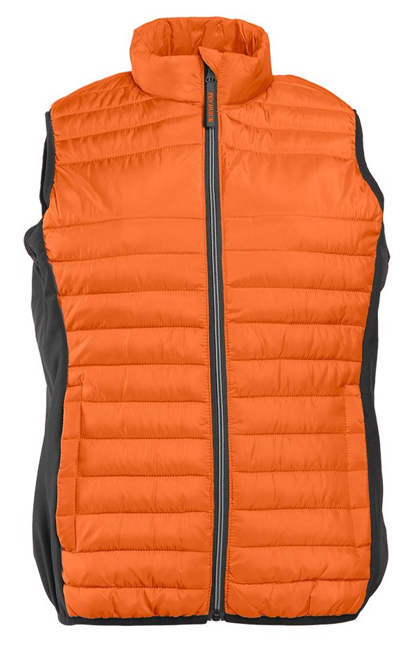 Bodywarmer bi-matière femme  — coloris Orange / Black #Couleur_Orange-/-Black