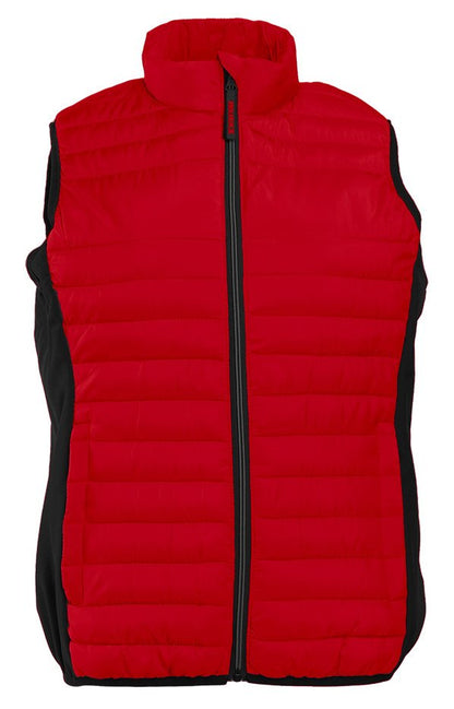 Bodywarmer bi-matière femme  — coloris Red / Black #Couleur_Red-/-Black