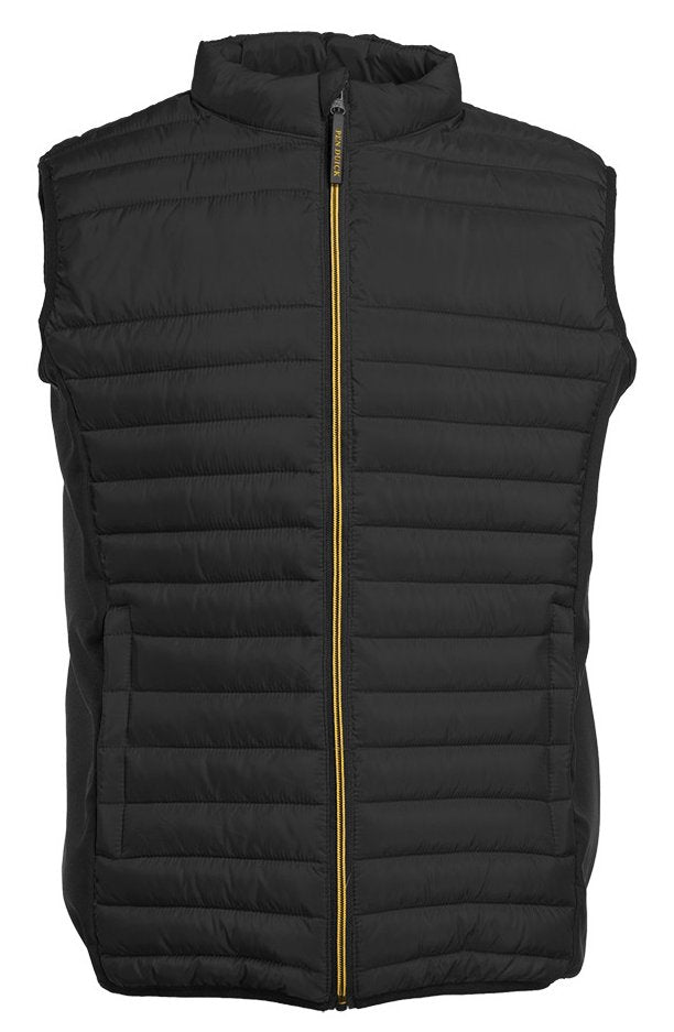 Bodywarmer bi-matière homme  — coloris Black / Black / Gold #Couleur_Black-/-Black-/-Gold