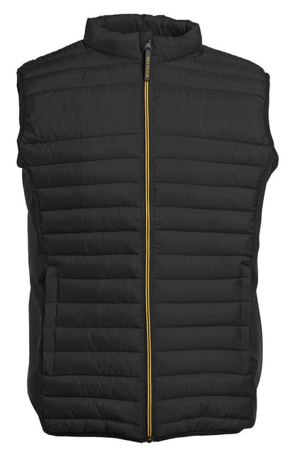 Bodywarmer bi-matière homme  — coloris Black / Black / Gold #Couleur_Black-/-Black-/-Gold