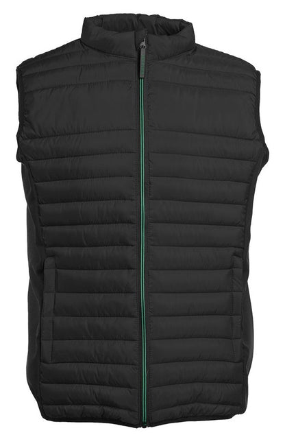 Bodywarmer bi-matière homme  — coloris Black / Black / Kelly Green #Couleur_Black-/-Black-/-Kelly-Green