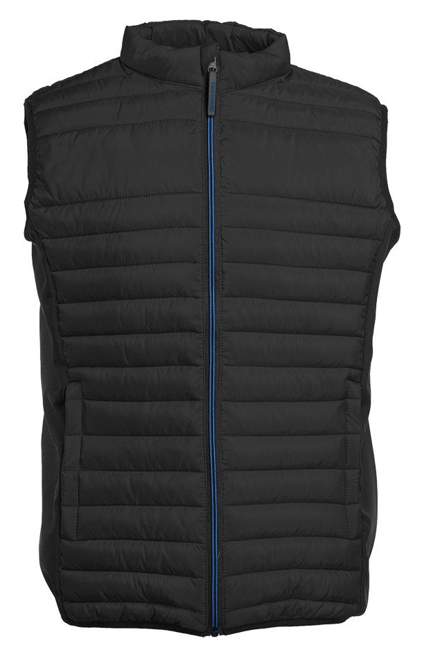 Bodywarmer bi-matière homme  — coloris Black / Black / Royal #Couleur_Black-/-Black-/-Royal