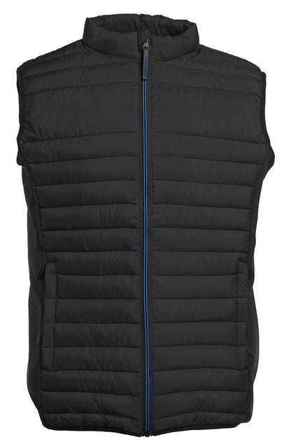 Bodywarmer bi-matière homme  — coloris Black / Black / Royal #Couleur_Black-/-Black-/-Royal
