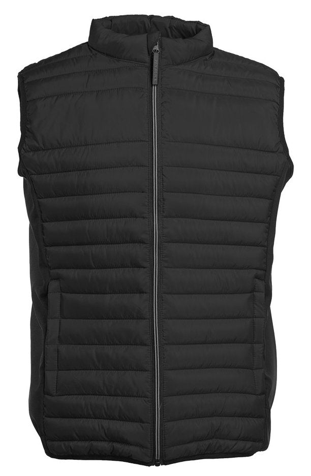 Bodywarmer bi-matière homme  — coloris Black / Black / Silver #Couleur_Black-/-Black-/-Silver