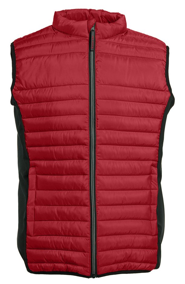 Bodywarmer bi-matière homme  — coloris Brick Red / Black #Couleur_Brick-Red-/-Black
