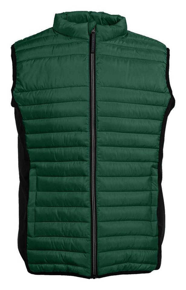 Bodywarmer bi-matière homme  — coloris Dark Green / Black #Couleur_Dark-Green-/-Black