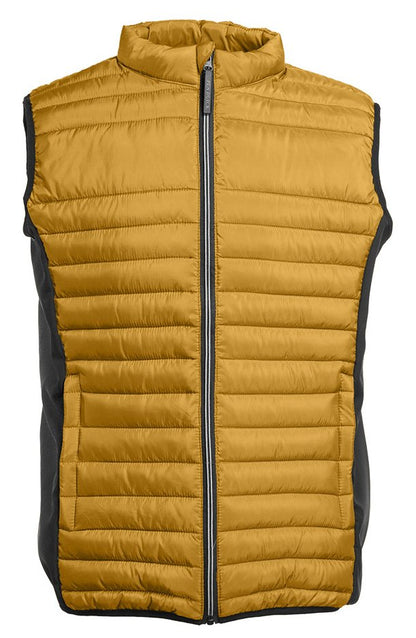 Bodywarmer bi-matière homme  — coloris Mustard / Black #Couleur_Mustard-/-Black