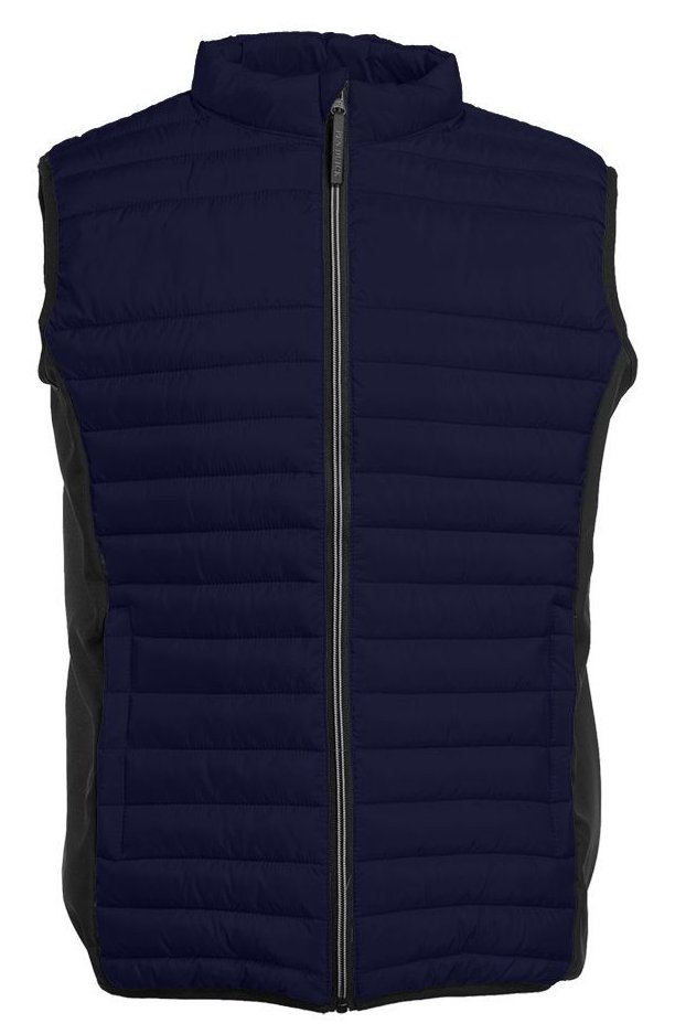 Bodywarmer bi-matière homme  — coloris Navy / Black #Couleur_Navy-/-Black