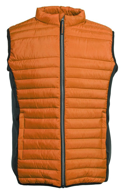 Bodywarmer bi-matière homme  — coloris Orange / Black #Couleur_Orange-/-Black