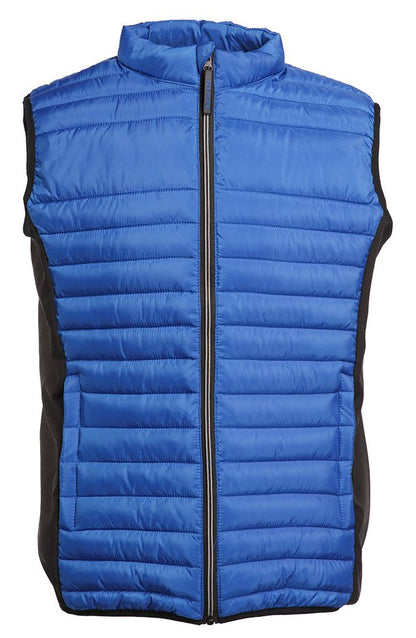 Bodywarmer bi-matière homme  — coloris Royal / Black #Couleur_Royal-/-Black