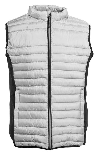 Bodywarmer bi-matière homme  — coloris Silver / Black #Couleur_Silver-/-Black