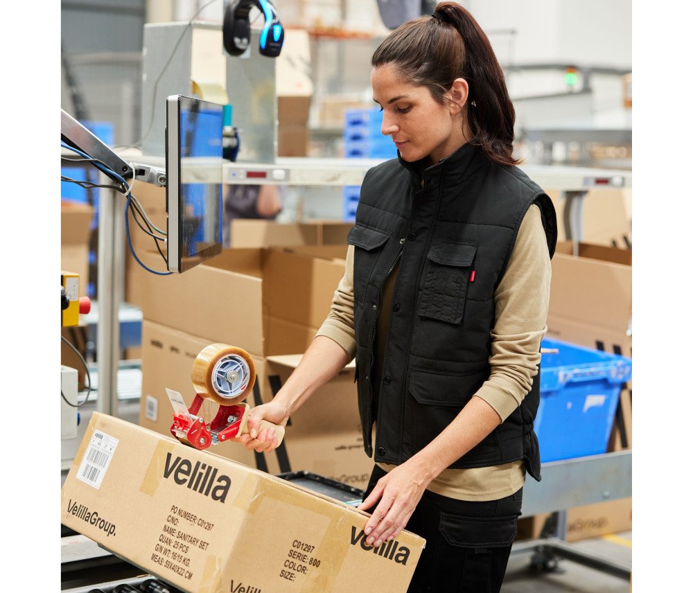 Bodywarmer de travail matelassé multi-poches 