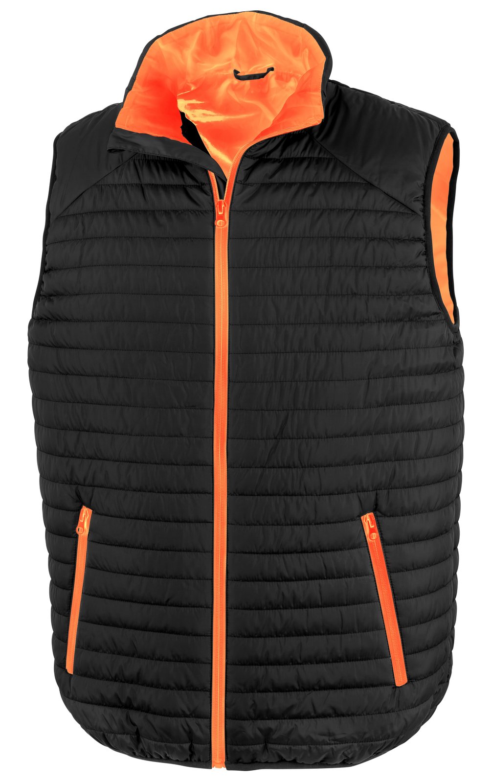 Bodywarmer matelassé Thermoquilt — coloris Black / Orange #Couleur_Black-/-Orange
