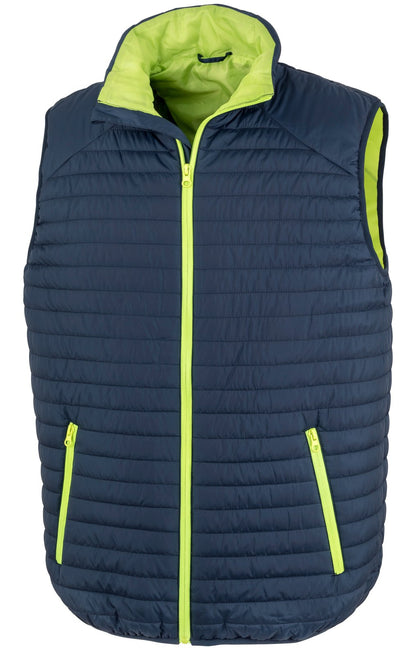 Bodywarmer matelassé Thermoquilt — coloris Navy / Lime #Couleur_Navy-/-Lime