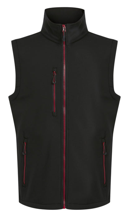Bodywarmer Softshell 2 couches  — coloris Black / Classic Red #Couleur_Black-/-Classic-Red