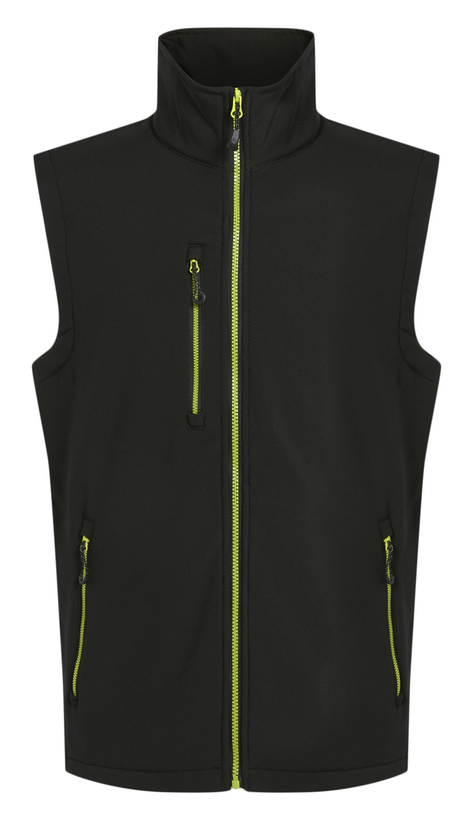 Bodywarmer Softshell 2 couches  — coloris Black / Lime #Couleur_Black-/-Lime