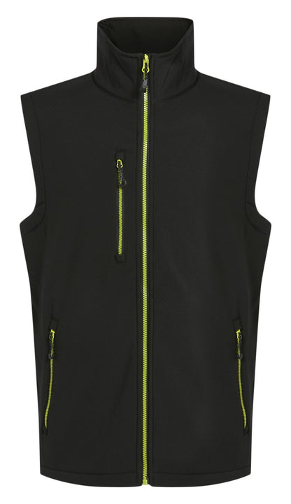 Bodywarmer Softshell 2 couches  — coloris Black / Lime #Couleur_Black-/-Lime