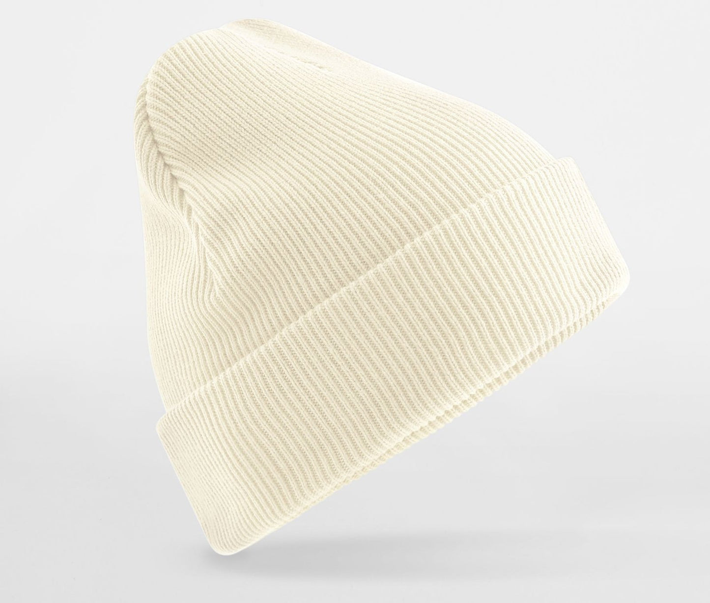 Bonnet en coton organique avec rabat — BEECHFIELD PREMIUM ORGANIC COTTON ORIGINAL CUFFED BEANIE — coloris Off White #Couleur_Off-White