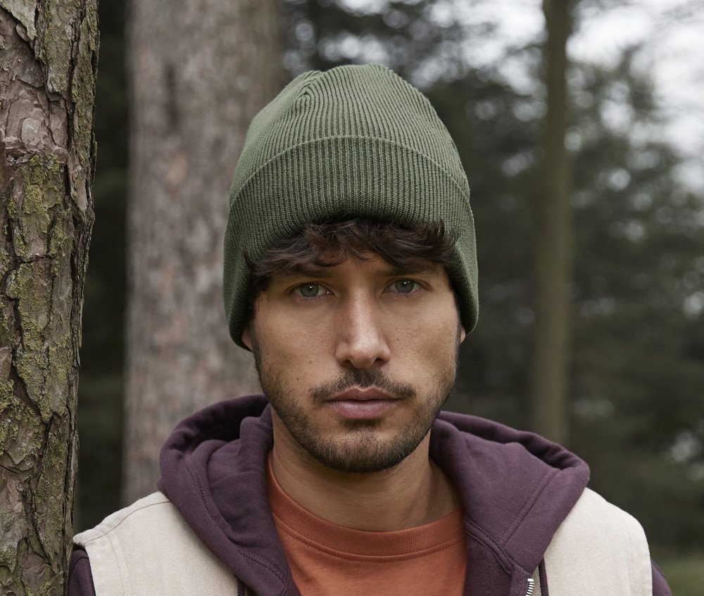 Bonnet en coton organique avec rabat — BEECHFIELD PREMIUM ORGANIC COTTON ORIGINAL CUFFED BEANIE