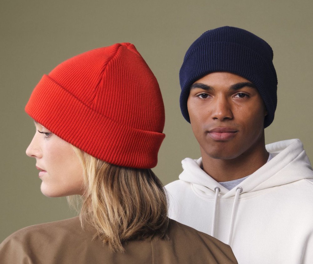 Bonnet en coton organique avec rabat — BEECHFIELD PREMIUM ORGANIC COTTON ORIGINAL CUFFED BEANIE