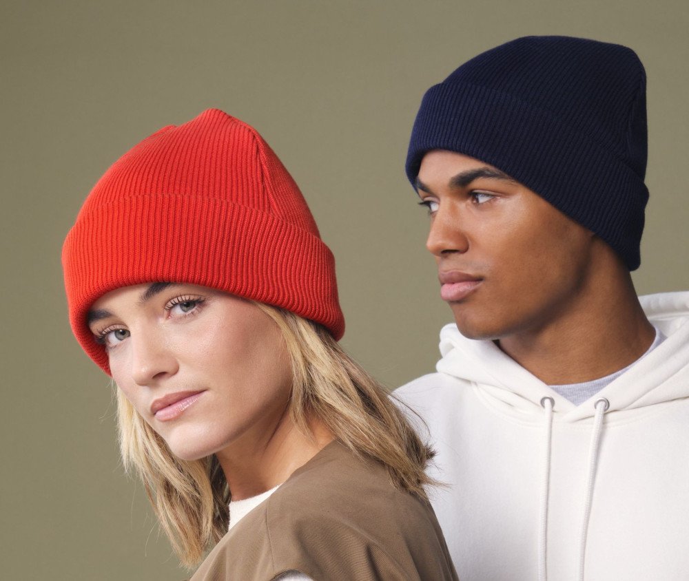 Bonnet en coton organique avec rabat — BEECHFIELD PREMIUM ORGANIC COTTON ORIGINAL CUFFED BEANIE