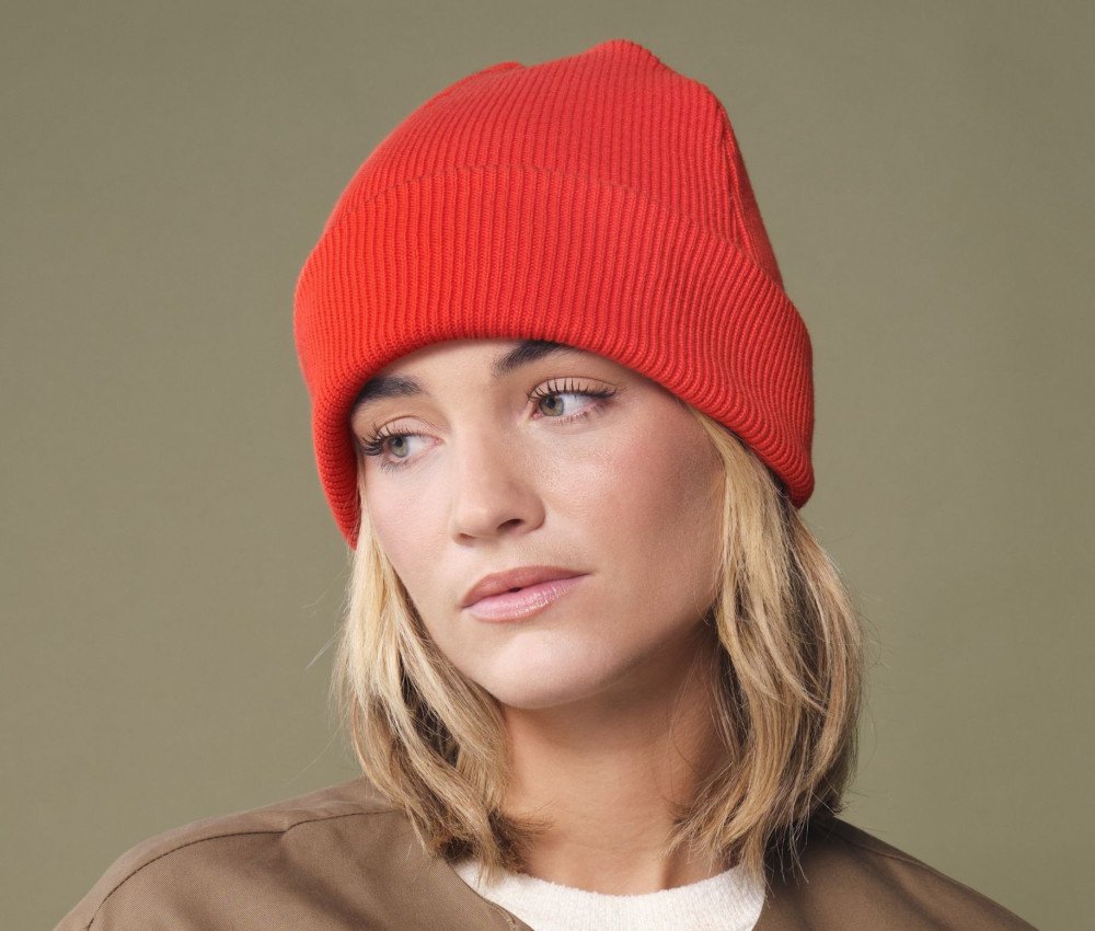 Bonnet en coton organique avec rabat — BEECHFIELD PREMIUM ORGANIC COTTON ORIGINAL CUFFED BEANIE