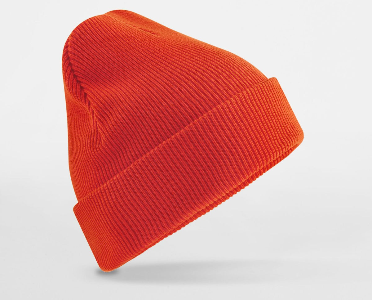 Bonnet en coton organique avec rabat — BEECHFIELD PREMIUM ORGANIC COTTON ORIGINAL CUFFED BEANIE — coloris Sunset #Couleur_Sunset