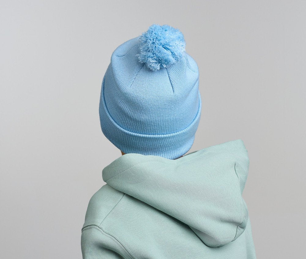 Bonnet recylé à pompon pour enfant